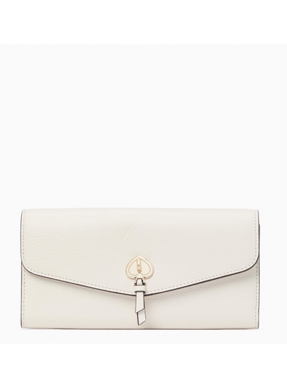 ♠️Kate Spade Marti Pebbled Leather Flap Large Continental Wallet Parchment NWT